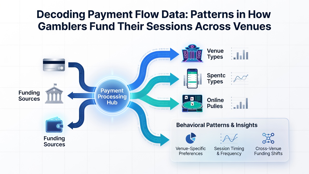 Chart comparing deposit method percentages between land-based and online casino sessions